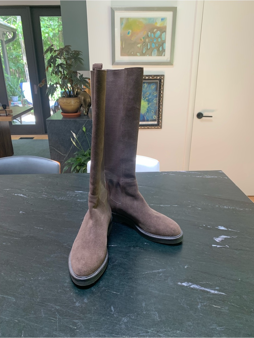 Donald J. Pliner Tall Brown Suede Heeled Boots
